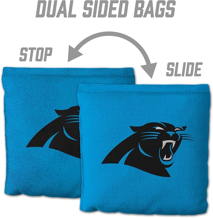 YouTheFan Officially-licensed NFL Set of 8 Cornhole Bags - All Weather Dual Sided Slide & Stop - regulation size
