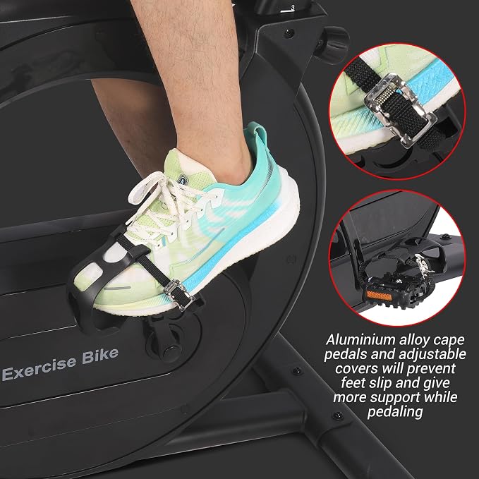  Exercise Bike, Adjustable Magnetic Resistance Stationary Bikes with Smart Knob Resistance,300Lbs Weight Capacity Indoor Cycling Bike WithLCD Monitor & IPad Mount ﻿