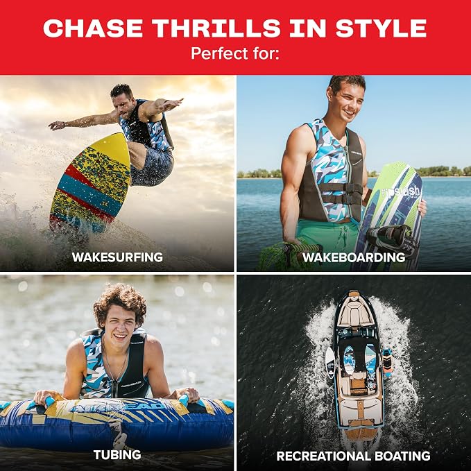 Airhead CAMO Cool Kwik-Dry Neolite Flex Life Jacket for Adults - USCG Approved Life Vest for Women & Men, Lightweight Flexible Watersports Vest for Boating, Wakeboarding, Kayaking & Jet Skiing