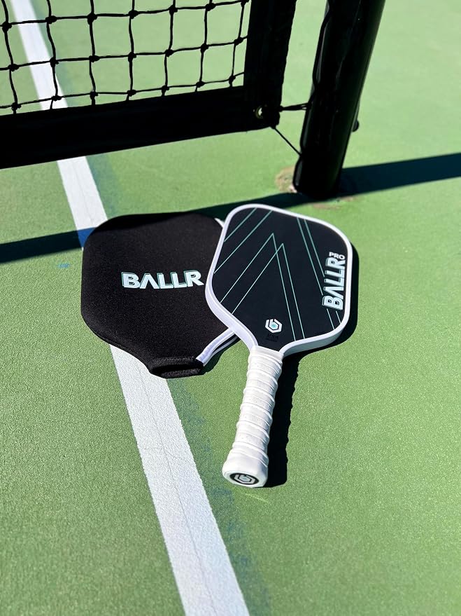 BALLR Pro Pickleball Paddle with T700 Carbon Fiber Surface for Increased Spin and Control - USAPA Approved