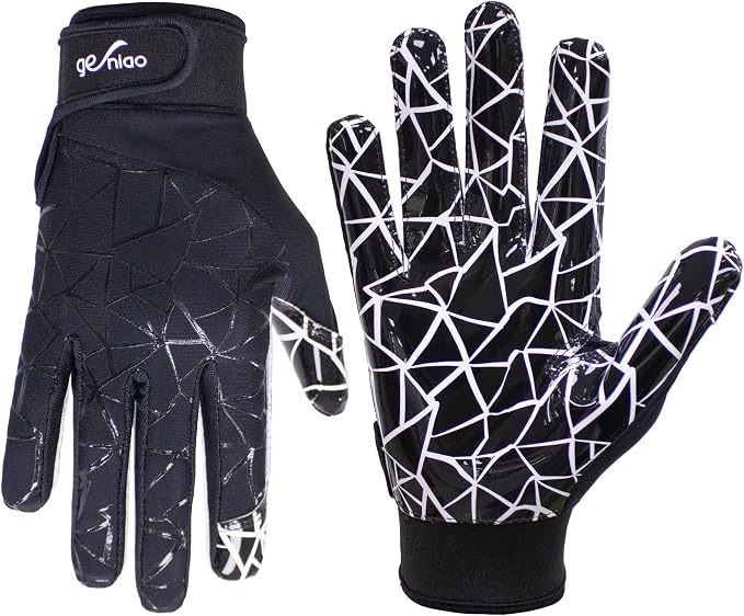 Football Gloves for Youth and Adult Men,Sticky Adhesive Palms Receiver Gloves,Grip Boost Flag Football Accessories Gifts for Family and Friends