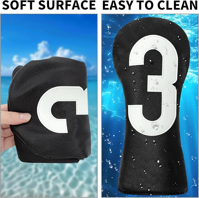Premium Golf Head Covers - Golf Driver Head Covers, Protects Against Scratches and Damage, Specifically Designed for Fairway Woods.