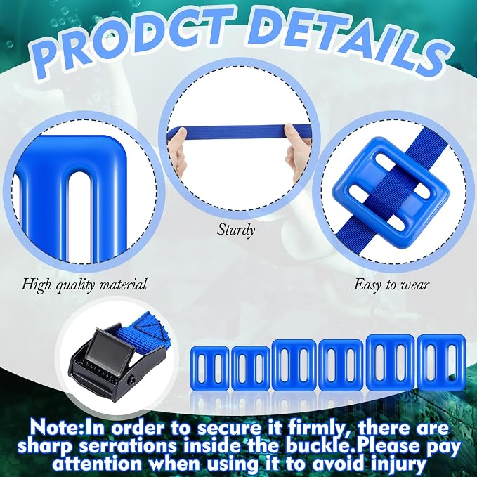 BBTO 6 Pack Dive Weights Belt for Scuba Diving Coated Dive Weights Nylon Dive Belt with Metal Quick Release Buckle for Free Diving Spear Fishing (1lb-3.3lb / 0.5kg-1.5kg)