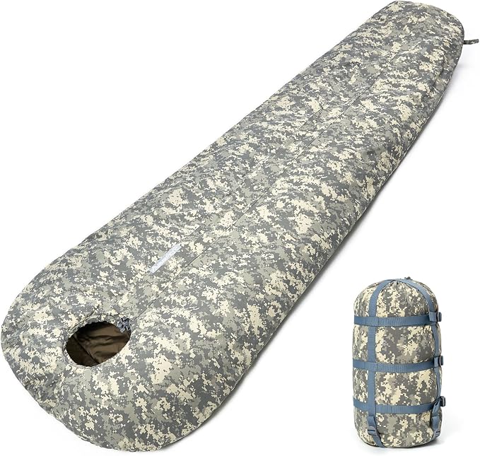 MT Military Army Force Defence 4 & Tropen Patrol Mummy Sleeping Bags with Bivy Cover Compression Sack, Modular Sleeping System 2.0 for Cold Weather,
