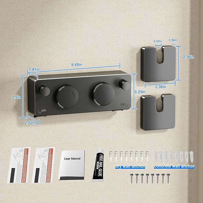MUSTORN Retractable Twin Clothesline Indoor, Non-Sagging Outdoor Clothes Line Retracting Heavy Duty Clothes Drying Laundry Line Wall Mounted Stainless Steel Line-13.8Feets(Double Line-Black)