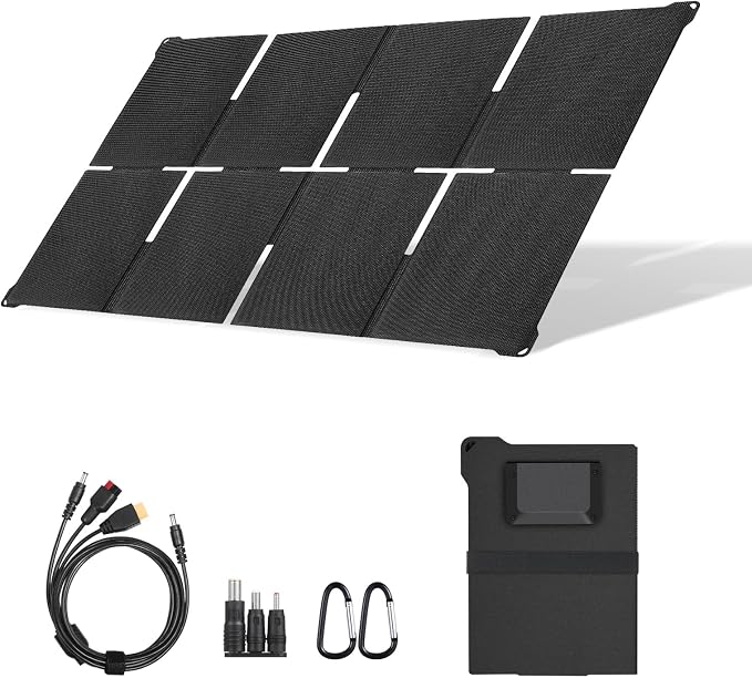 45W Solar Panel Portable Foldable Solar Panel Charger Lightweight with DC 18V,USB C & USB A,25% High Efficiency,IP67 Waterproof,for Camping,Backpacking,Hiking,RV,Off-Grid,Cell Phones,Power Bank