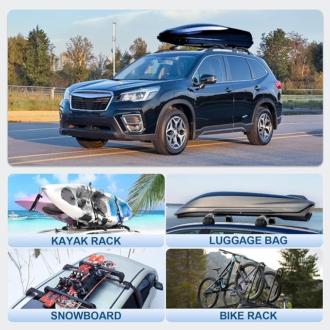Roof Rack Cross Bars Compatible with Subaru Forester 2014-2026(Not for Wilderness), 300LBS Heavy Duty Adjustable Aluminum Cargo Bar for Rooftop Carrier, Cross Bars for Luggage, Kayak, Canoe, Bike