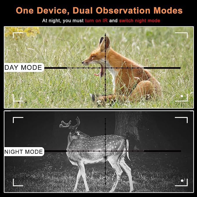 DIY Night Vision Scope with 5" Display and 850nm IR | Quick Installation Barrel, 5W Infrared Illuminator, 218 Yards/200m Night View, Fits 38-44mm Eyepiece Rifle Scope