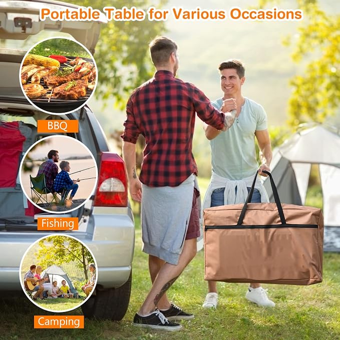 Tangkula Folding Camping Kitchen Table, Aluminum Portable Camping Grill Table with Windscreen, Cook Station, Outdoor Quick Set-up Camp Cook Table with Storage Organizer Shelves, Carry Bag