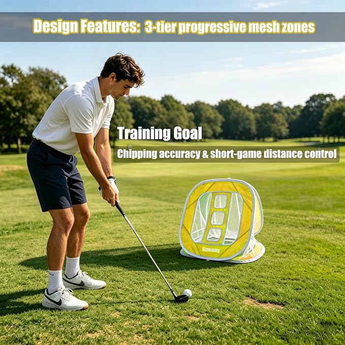 3-in-1 Pop Up Golf Chipping Net – Precision & Distance Trainer, Easy Indoor/Outdoor Setup – Ideal Gift