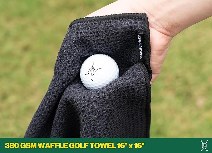 Handy Picks Golf Towels Pack of 3 Golf Water Brush Combo Kit