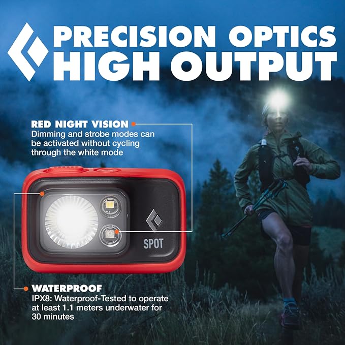 BLACK DIAMOND Spot 400 Headlamp | 400 Lumens Brightness, Dimmable | Waterproof & Durable | 3X AAA Battery Operated (Included) | BD Octane