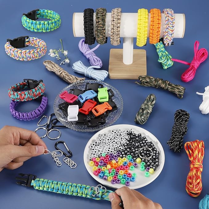 GNILLKO Paracord Bracelet Kit - 40 Colors, 10 Feet, Complete Accessories for Making Bracelets, Lanyards, Dog Collar