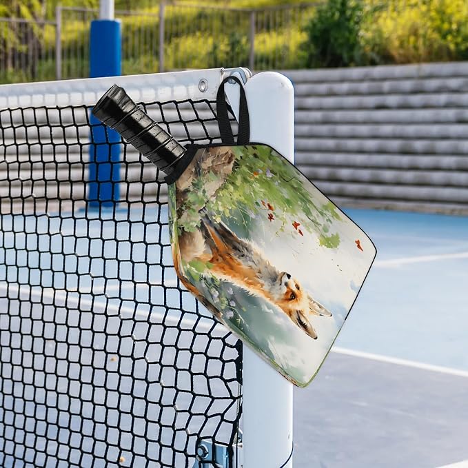 Watercolour Fox Flower Butterfly Universal Pickleball Paddle Cover 12.4 × 9.45 inch Racket Sleeve with Handle Strap Mesh Pocket Fits USAPA Standard Widebody Paddles 2 PCS