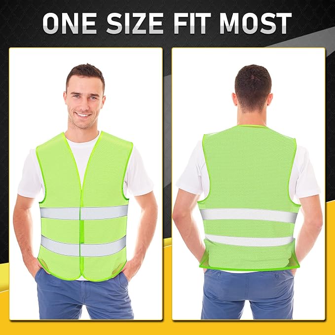 Unittype Reflective Safety Vests Hi Vis Work Vest Mesh High Visibility Silver Strip Adjustable Size for Men Women Outdoor