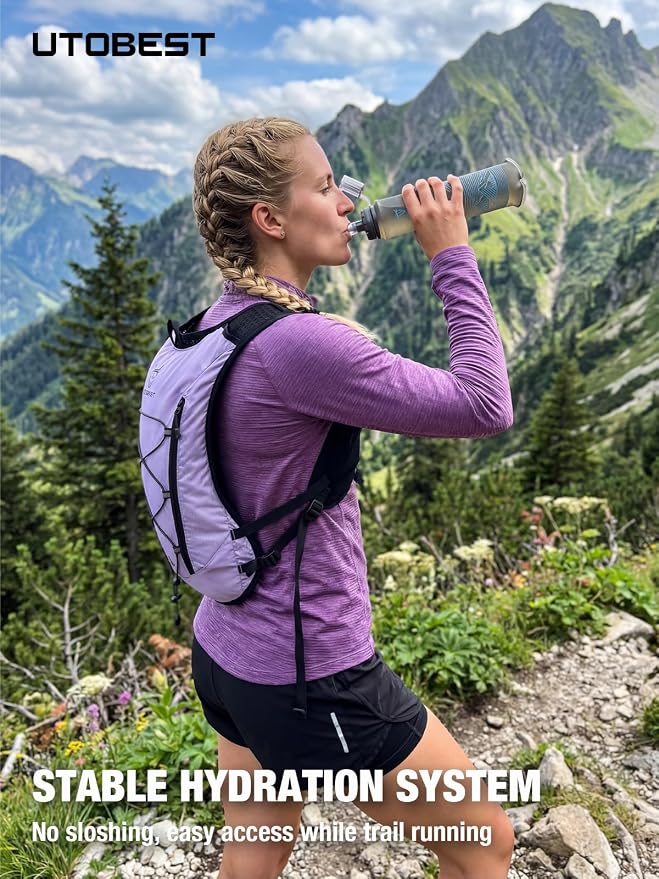 UTOBEST 10L Running Hydration Vest with 2L Bladder – Lightweight Trail Running Vest for Women & Men, Adjustable Marathon Backpack for Running