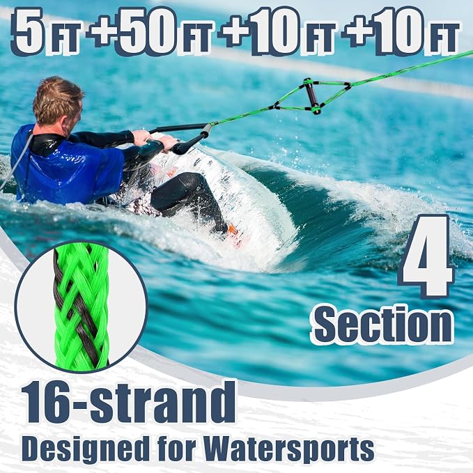 75ft Wakeboard Rope with Handle for Wakeboarding Waterskiing and Wakesurfing