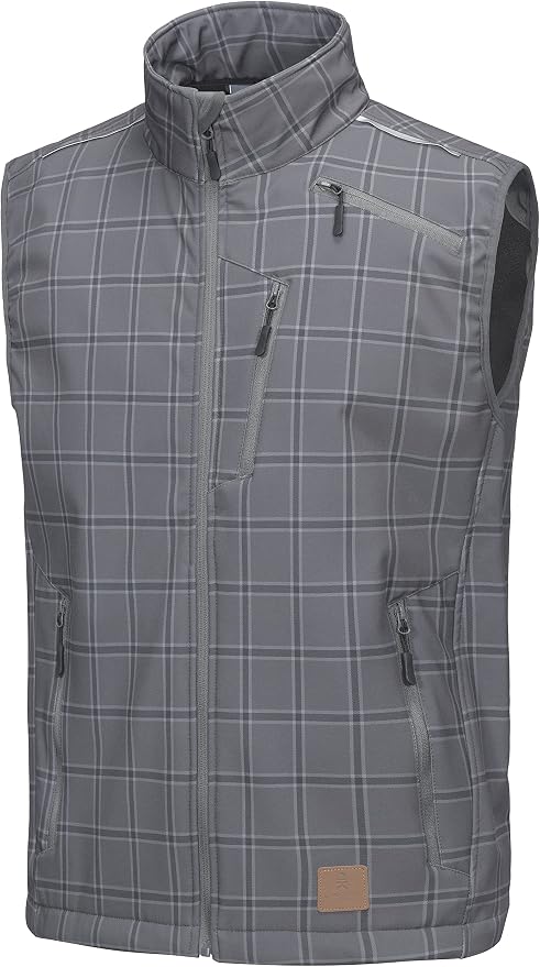 Little Donkey Andy Men's Lightweight Fleece Lined Softshell Vest Windproof Sleeveless Jacket for Hiking Travel Golf