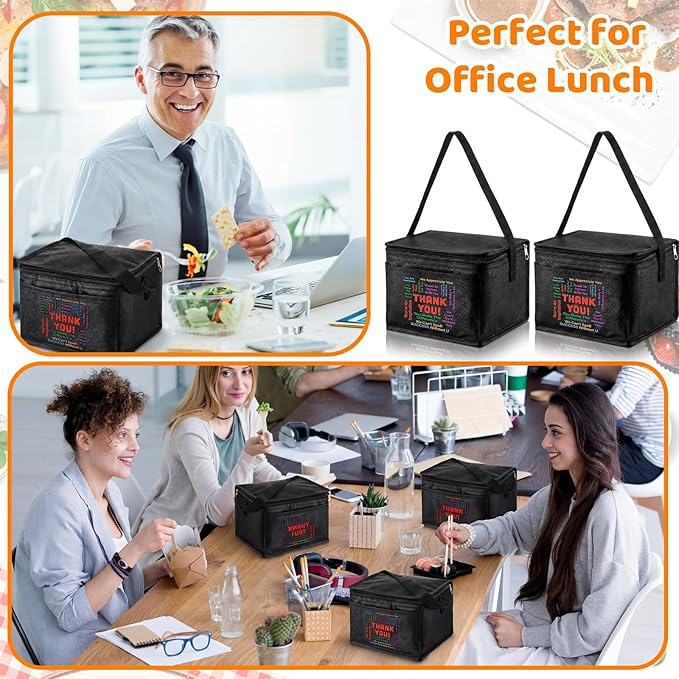 Nuogo 15 Pack Employee Appreciation Gift Bulk, Thank You Insulated Lunch Bags, Reusable Leakproof Cooler Boxes, Waterproof Thermal Beverage Bag for Team Employee Coworkers Social Work Gift