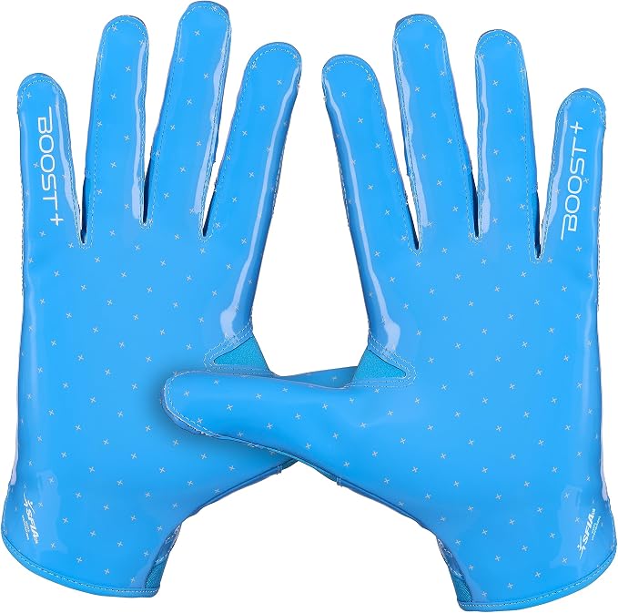Grip Boost Football Gloves - Solid Stealth 6.0 Boost Plus Sticky Technology - Adult and Youth Football Gloves for Wide Receiver - Men's and Boys Sizes