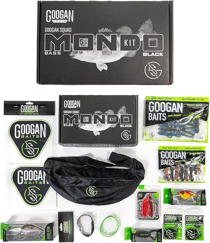 Googan Squad Mondo Kit Bass Fishing Lure Sets for Largemouth & Smallmouth Bass – Includes Premium Tackle & Mystery Box Essentials