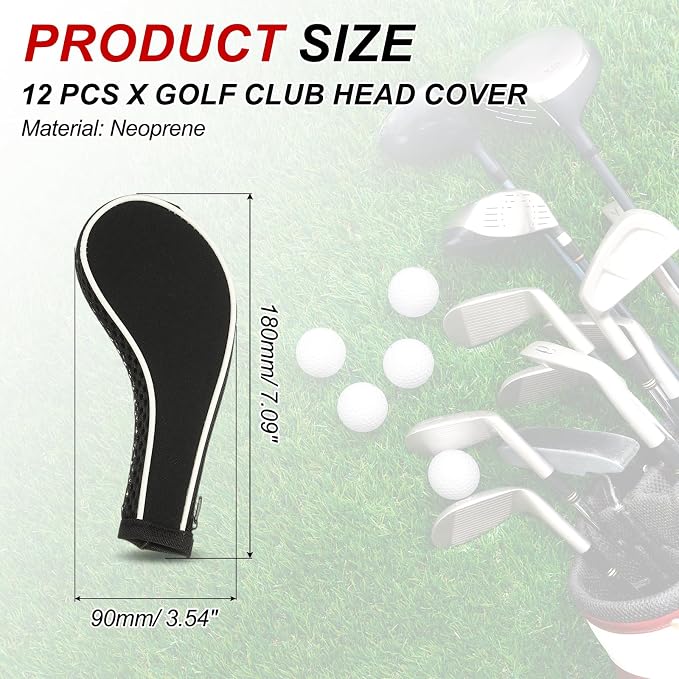 PATIKIL Golf Club Head Cover, Number Golf Club Irons Covers Neoprene Driver Headcover Golf Lovers Gifts