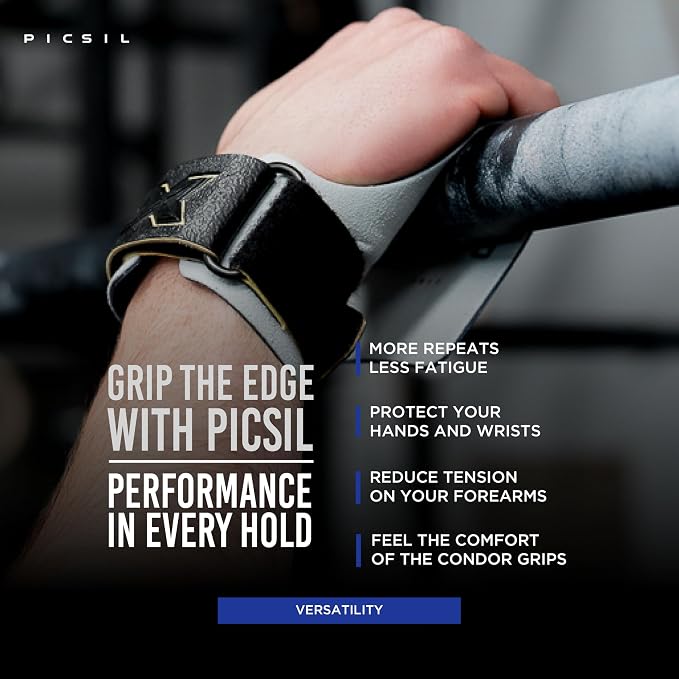 PICSIL - Condor Grips | Premium Hand Protection | Ideal for Cross Training, Gym & Calisthenics | Magnesium Enhanced Grip | Designed for Athletes of All Levels