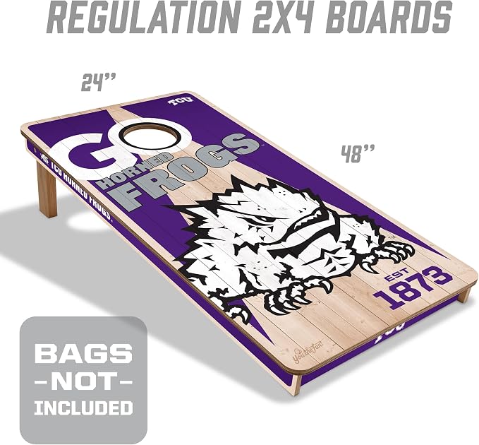 YouTheFan NCAA 2’ x 4’ Professional Wood Cornhole Game