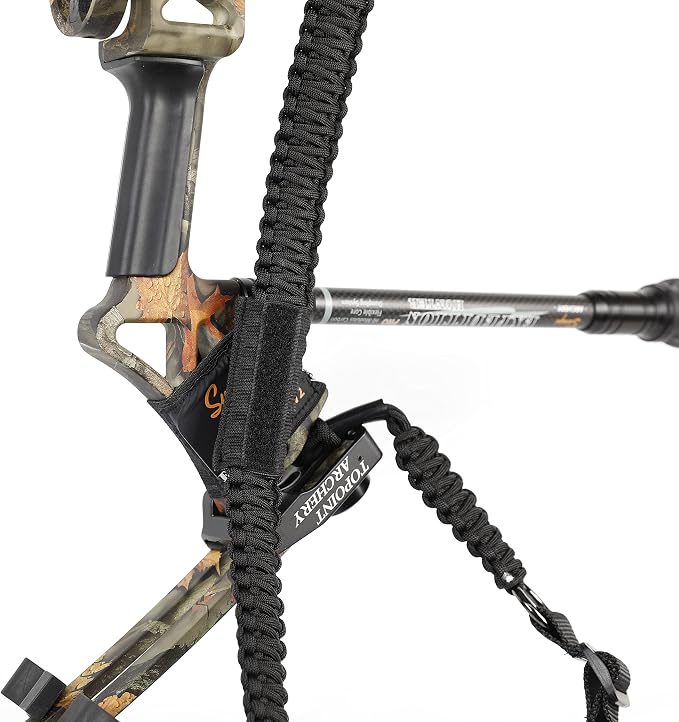 SUNYA Paracord Compound Bow Sling with V2 Upgraded Magnetic Connection System. Lightweight Hands Free Shoulder Carrying Sling for Bow Hunting, Field Archery and 3D
