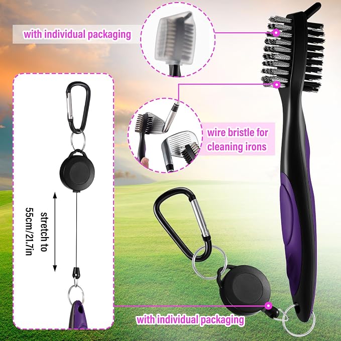Liliful 12 Pcs Golf Accessories Kit, Include Golf Ball Bag with Hook Towel Tees Magnetic Ball Marker Divot Tool Cleaner Brush for Women Man Gifts
