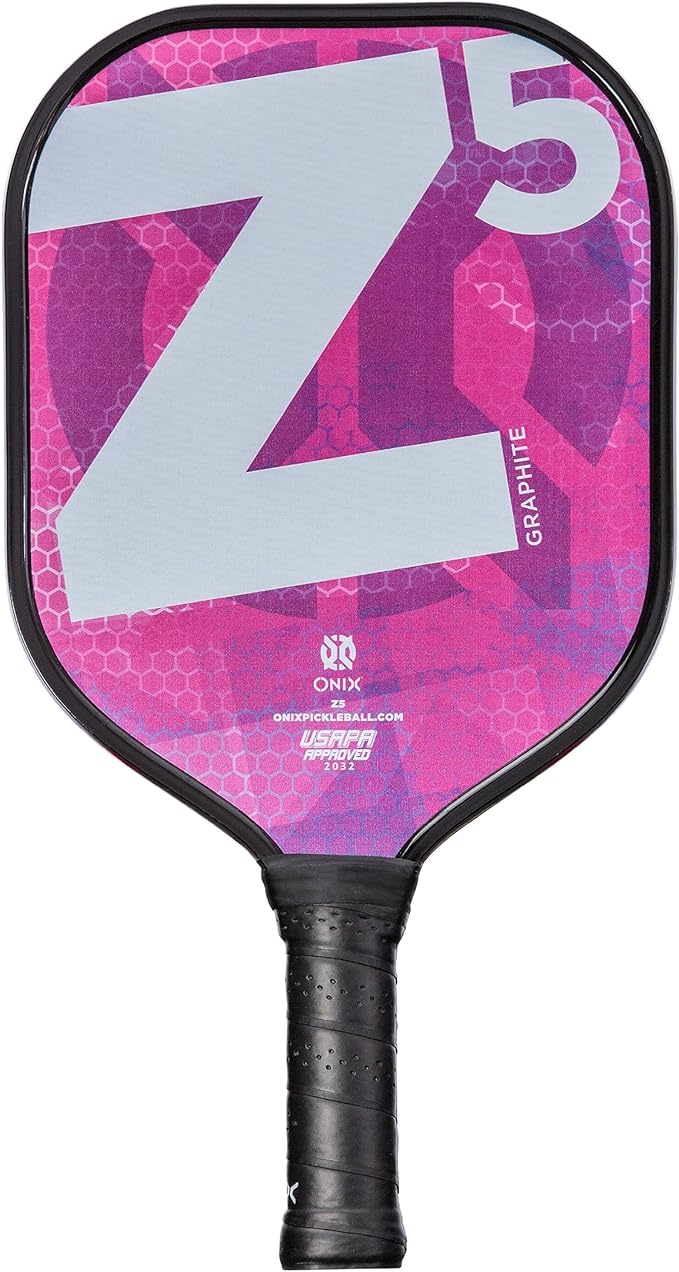 Onix Graphite MOD Z5 Carbon Fiber Pickleball Paddle with Wide-Body Shape. Honeycomb Core, Graphite Face & Cushion Comfort Pickleball Paddle Grip