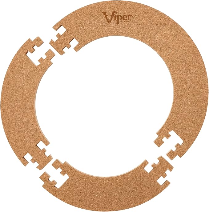 Viper Defender Cork-Lined Dartboard Surround Reversable Wall Protector, Fits 17.75" and 18" Bristle Dartboards, Compression-Fit Tool-Free Easy Mounting, Tan, Round, 28.25" Diameter x 1" Thick