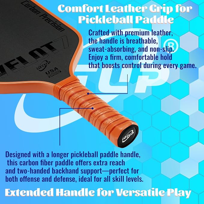 Pickleball Paddles,Pickleball Paddle,Carbon Fiber Pickle Ball Paddle-16MM,Hot Pressing Process Racket for Lightweight,Superior Control,Spin,Power and Consistency,USAPA Approved