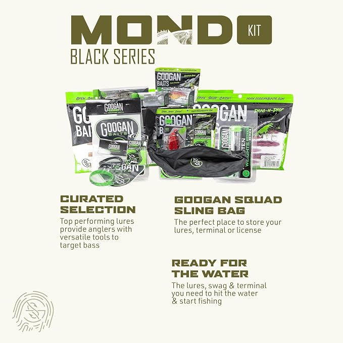 Googan Squad Mondo Kit Bass Fishing Lure Sets for Largemouth & Smallmouth Bass – Includes Premium Tackle & Mystery Box Essentials