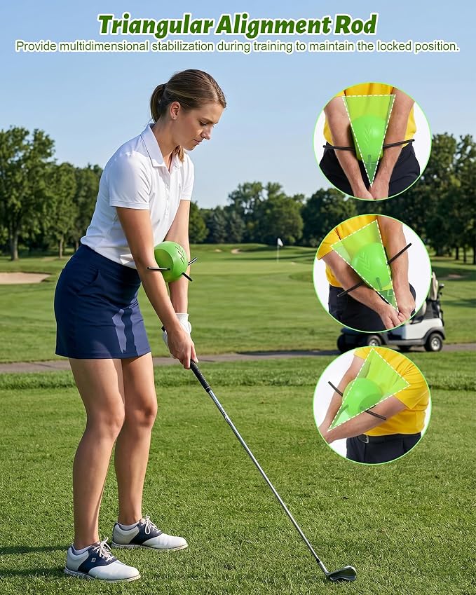 Golf Grip Trainer, Golf Training Aid Ball, Golf Swing Trainer for Arm Swing | Connected-arm feedback,compact path control,muscle memory reinforcement,separation reminder,portable warm-up design