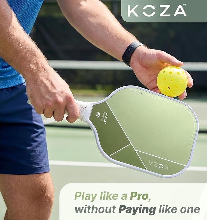 KOZA Pickleball Paddle Set with 2 Paddles, 4 Balls, Carry Bag, 14mm Frame