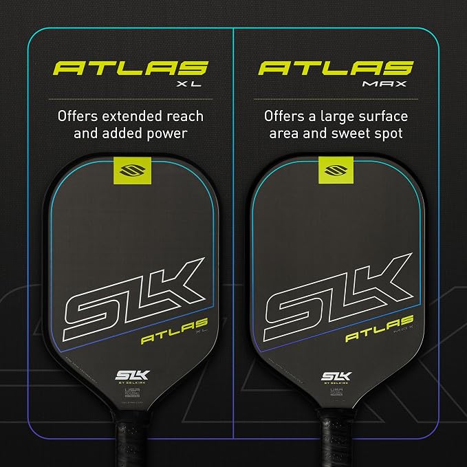 Selkirk Sport Atlas Raw Carbon Fiber Pickleball Paddles | Midweight Pickleball Paddle with Polymer Honeycomb Core | USAPA Approved Carbon Fiber Face for Spin and Control