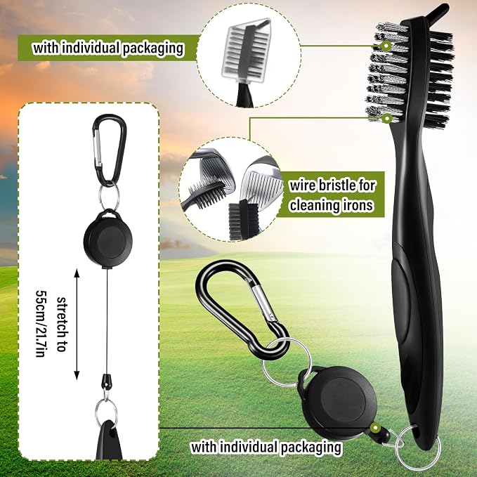 Liliful 12 Pcs Golf Accessories Kit, Include Golf Ball Bag with Hook Towel Tees Magnetic Ball Marker Divot Tool Cleaner Brush for Women Man Gifts