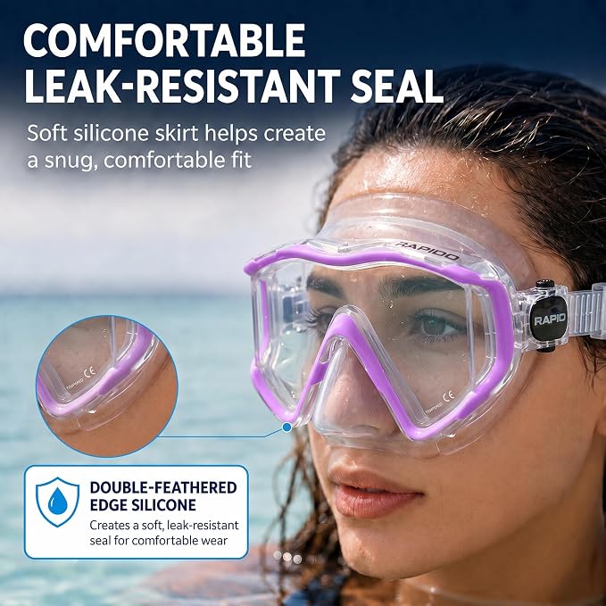 Rapido Clareza Three Lens Mask and Snorkel Combo