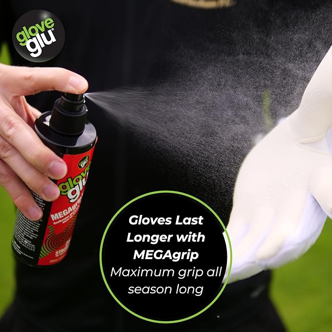 Gloveglu MEGAgrip Goalkeeper Glove Grip Spray | Advanced Goalkeeper Glove Palm Grip Reviver | Improved Catching & Better Ball Handling