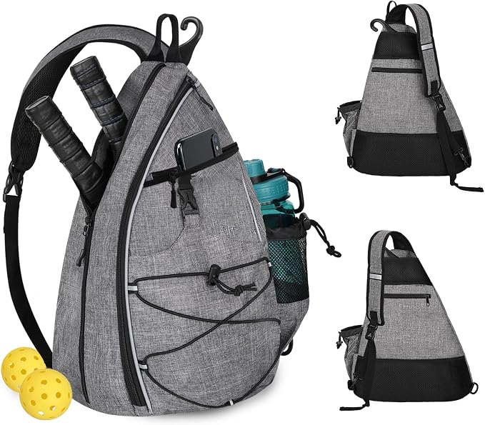 WOLT Pickleball Bag,Crossbody Sling Bags for Women Men,Pickleball Backpack with Fence Hook for Tennis, Racketball
