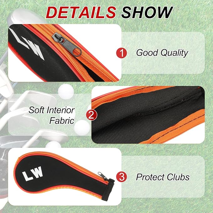 PATIKIL Golf Club Head Cover, Number Golf Club Irons Covers Neoprene Driver Headcover Golf Lovers Gifts