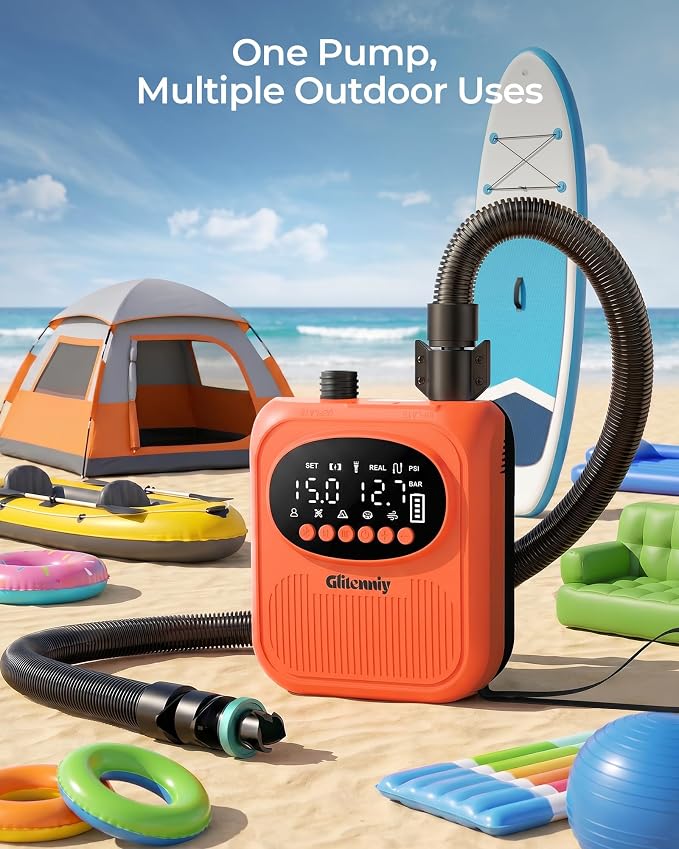 13500mAh Paddle Board Electric Pump SUP Pump for Paddleboard Air Compressor with Auto-Off Deflation Function 20PSI Rechargeab Stand-up Paddleboards Pump for Inflatables Kayaks and Boats
