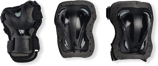 Rollerblade Skategear Junior 3 Pack Protective Gear, Knee Pads, Elbow Pads and Wrist Guards, Multi Sport Protection,Youth, Black