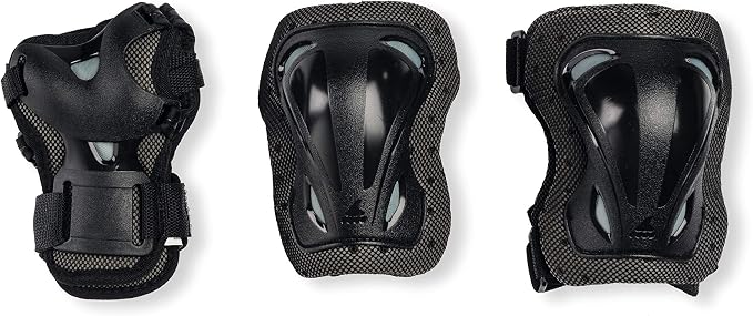 Rollerblade Skategear Junior 3 Pack Protective Gear, Knee Pads, Elbow Pads and Wrist Guards, Multi Sport Protection,Youth, Black