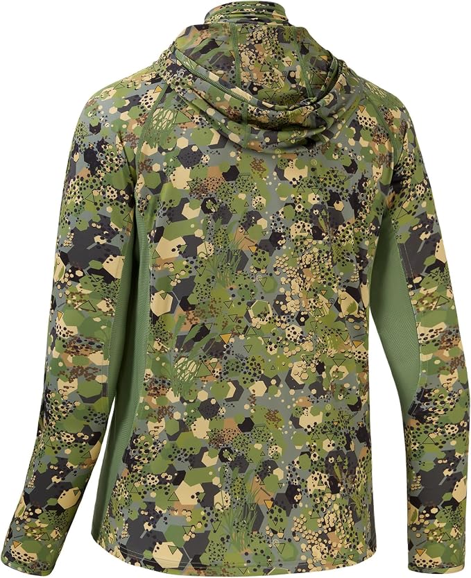 BASSDASH Men's UPF 50+ Camo Long Sleeve Hunting Fishing Hoodie Shirt