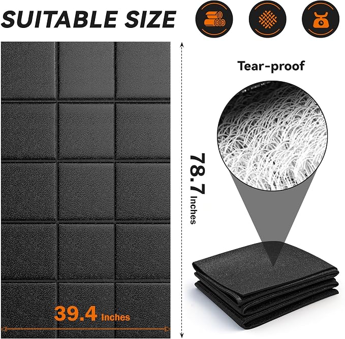 Treadmill Mat for Carpet &Hardwood Floors, 79" × 39.4" 0.25" Thick High Density, Non-Slip Fitness Equipment Mat, Mat for Under Treadmills, Elliptical, Exercise Bikes, Stationary Cycles