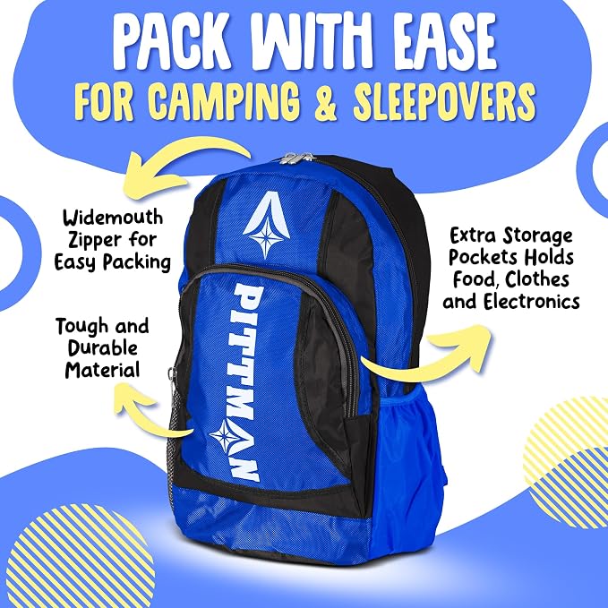 Pittman - Kids Air Mattress - Deluxe Kids Inflatable Bed with Electric Pump & Durable Backpack - Perfect Teen to Toddler Blow up Mattress for Sleepovers, Camping or Childs Travel Bed