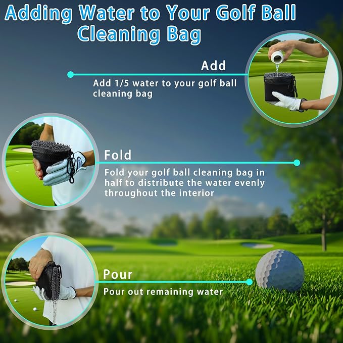 Golf Cleaning Kit Accessories,Golf Club Ball Cleaning Bag,Gift for Christmas,Club Ball Cleaning Bag,Club Brush with Water,Divot Repair Tool,Club Sharpener-Gifts for Men&Women