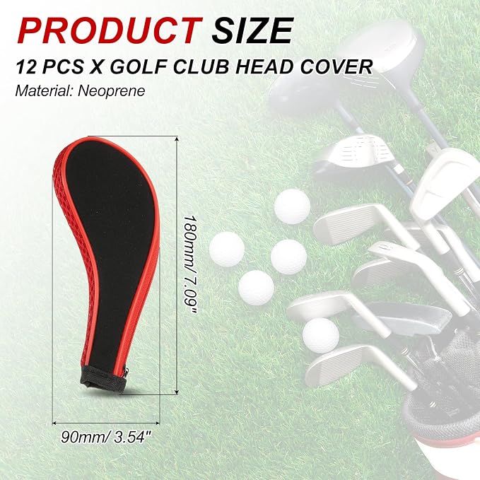 PATIKIL Golf Club Head Cover, Number Golf Club Irons Covers Neoprene Driver Headcover Golf Lovers Gifts